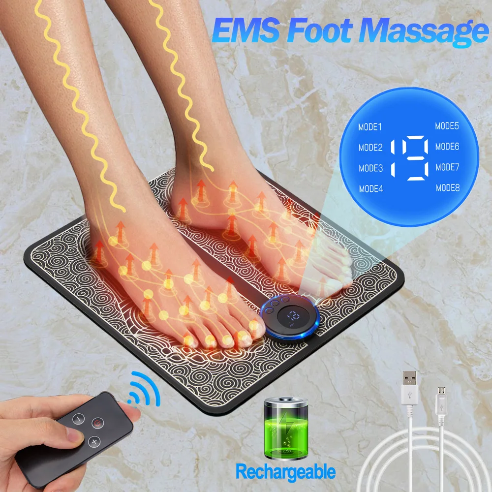 Ems Foot Massager - 電気フットマッサージャー,足のマッサージ,筋肉刺激,血液循環を改善するマッサージクッション,直接配達