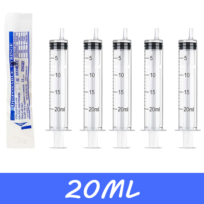 Health Wellness Product - 個別包装針なし20mlプラスチック注射器水耕栽培健康測定用滅菌済みペット給餌用5/10/20/50個入り20ML