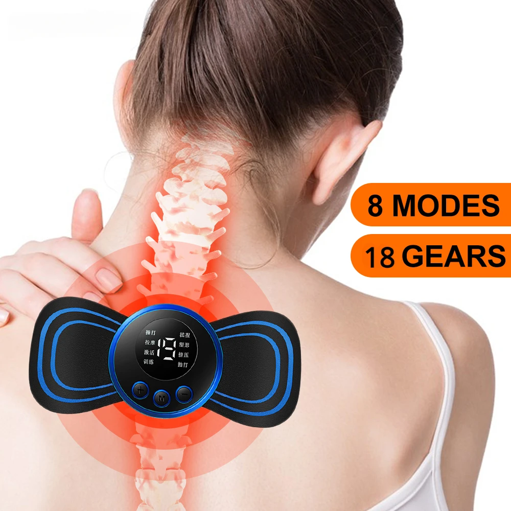 Ems Foot Massager - EMS ネックマッサージャーミニ頚椎筋肉痛緩和パッチマッサージャー刺激マットポータブル脚ボディヘルスケアツール