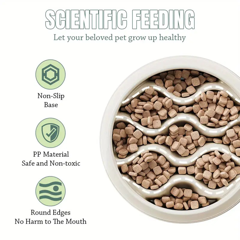 犬用足跡模様スローフィーダーボウル、猫用こぼれにくいペットフ - Health Wellness Product のレビューと価格