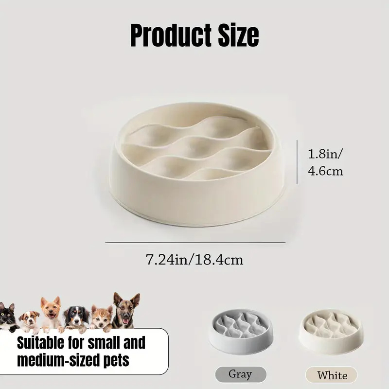 犬用足跡模様スローフィーダーボウル、猫用こぼれにくいペットフ - Health Wellness Product のレビューと価格
