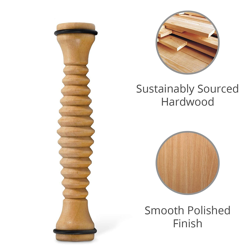木製マッサージャーボディバック木製フットローラー、足底筋膜炎 - Reflexology Foot Roller のレビューと価格