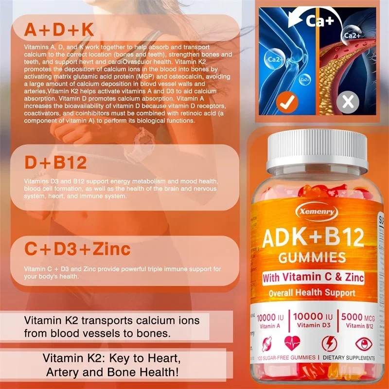 ビタミンD3 K2 + ビタミンB12 グミ - 高濃度食品 - Health Wellness Product のレビューと価格