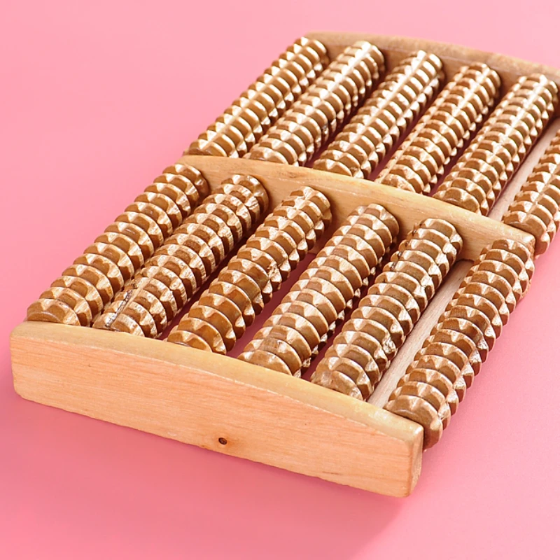 木製 6 行フットマッサージャー痛みストレスリリーフ指圧ロー - Reflexology Foot Roller のレビューと価格