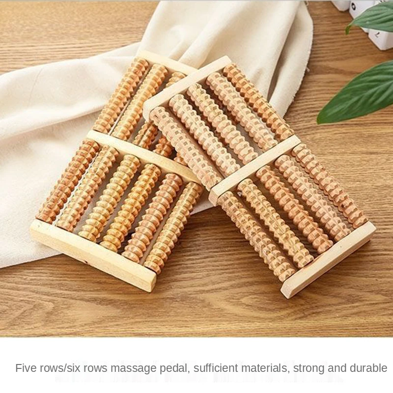 木製 6 行フットマッサージャー痛みストレスリリーフ指圧ロー - Reflexology Foot Roller のレビューと価格