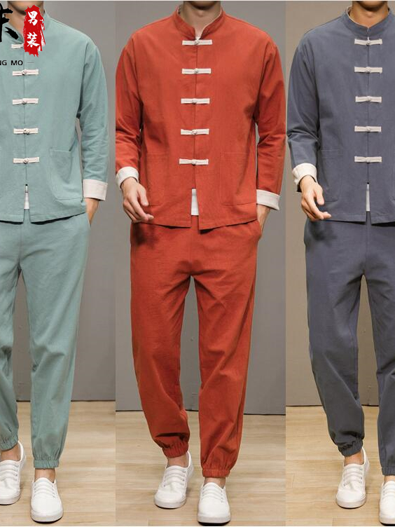 中国風の綿麻の唐服男性用伝統的なヘルスケアセンター禅瞑想長袖 - Health & Wellness Events のレビューと価格